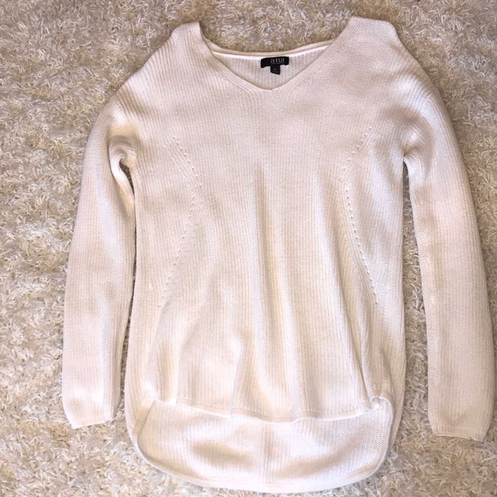 White Loose Fit Sweater.